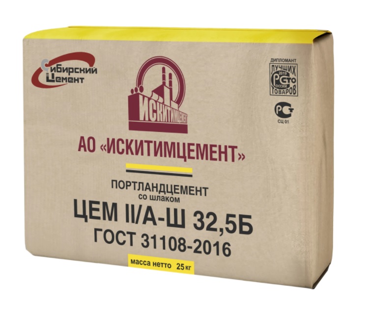 Цемент Искитимцемент ЦЕМ II/А-Ш 32,5 Б, М-400, Д20 (мешок 25 кг)